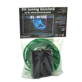 Kit fir luminos el wire pentru tuning roti bicicleta lungime 4 m invertoare incluse culoare verde